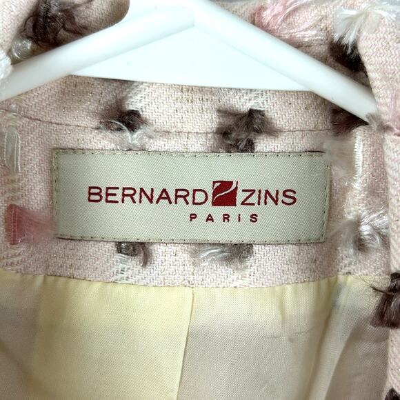 Bernard Zins Paris Women’s 4 Pink Nina Blazer Jacket Pearl Button Work Dressy - Picture 3 of 7